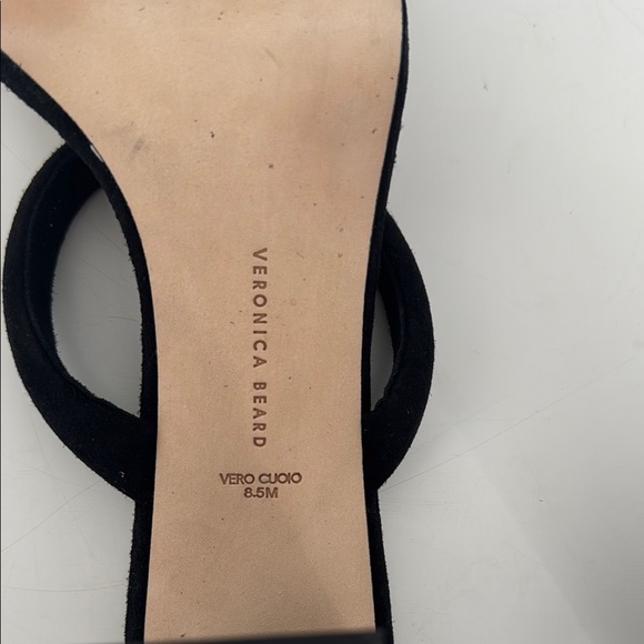 Veronica Beard Black Suede Block Heel Sandals - Picture 5 of 5